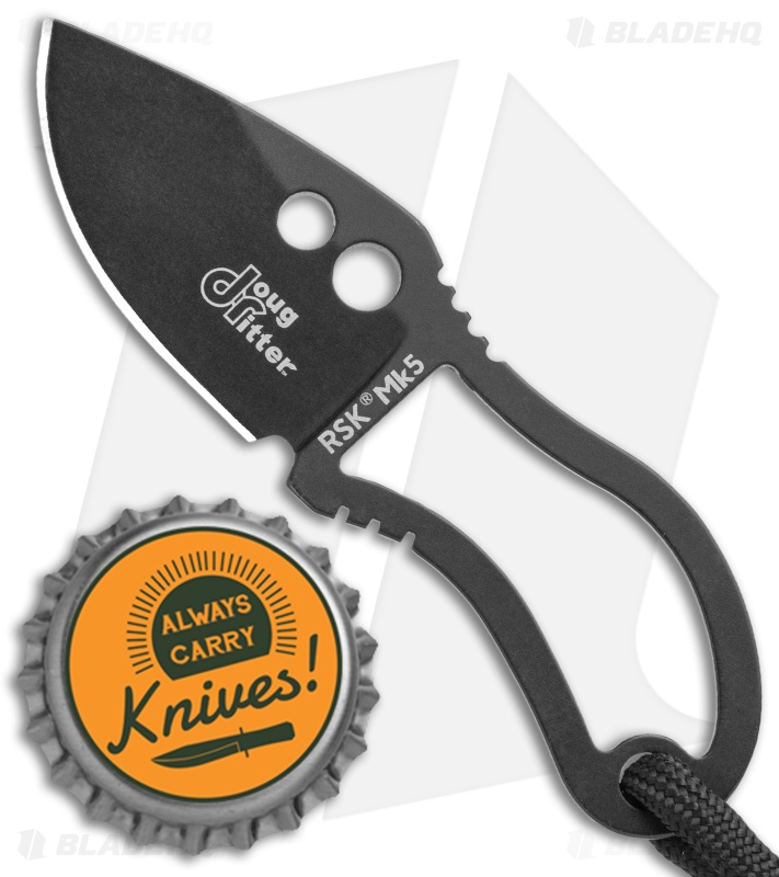 Doug Ritter RSK Mk5 Survival Fixed Blade Knife (1.8" Black) DRMK5K