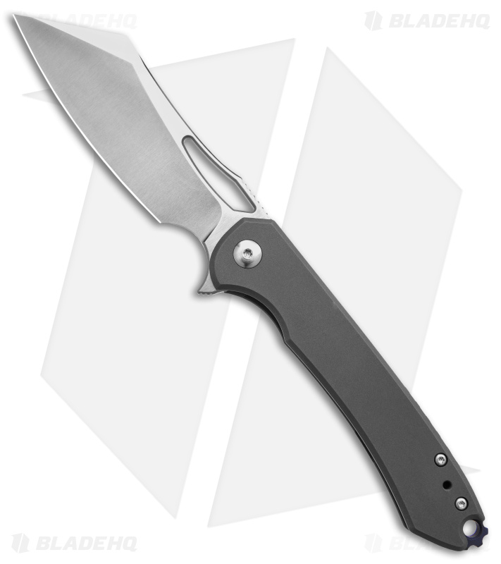 DROP + Ferrum Forge Buc Frame Lock Knife Gray Titanium (3.5" Satin)