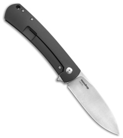 DROP + Laconico Keen Frame Lock LH Knife Gray Titanium (3.25" Satin)