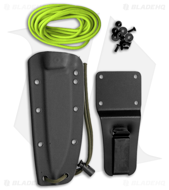 EKA RTG-1 Fixed Blade Knife Lime Green Paracord (5.7" Powder Coated 1095)