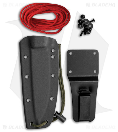 EKA RTG-1 Fixed Blade Knife Red Paracord (5.7" Powder Coated 1095)