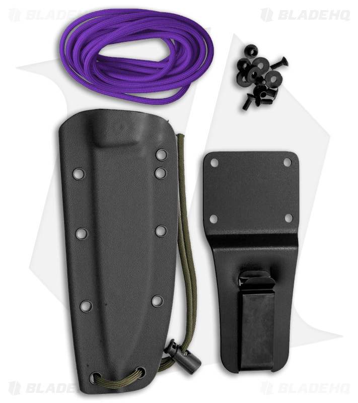 EKA RTG-1 Fixed Blade Knife Purple Paracord (5.7" Powder Coated 1095)
