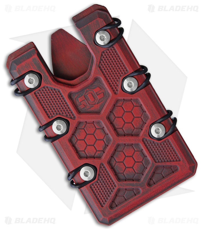 EOS 2.5 Titanium Wallet with a Red and Black Cerakote Finish