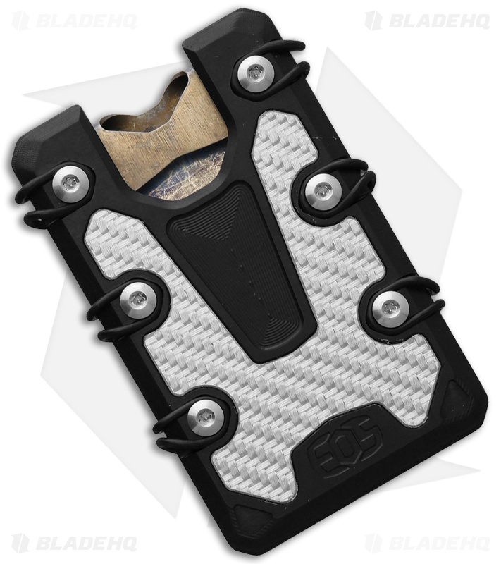 EOS Aluminum Tension Wallet 3.0 Lite Black with Silver Carbon Fiber Inlays