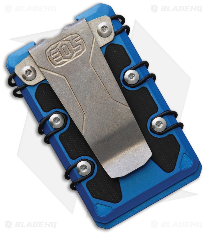 EOS Aluminum Tension Wallet  3.0 Lite Blue with Black Carbon Fiber Inlays