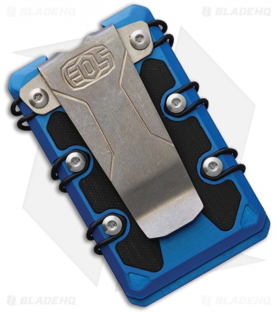 EOS Aluminum Tension Wallet  3.0 Lite Blue with Black Carbon Fiber Inlays