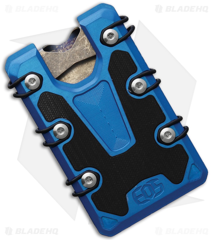 EOS Aluminum Tension Wallet  3.0 Lite Blue with Black Carbon Fiber Inlays