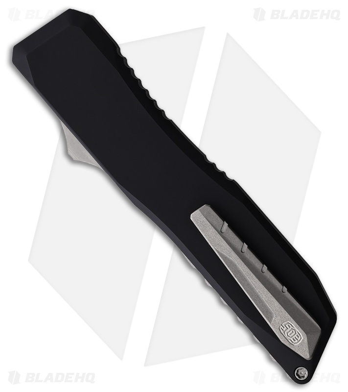 EOS Harpoon Tanto OTF Knife Black Aluminum w/ Gray Clip (3.75" Two-Tone)