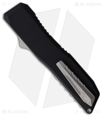 EOS Harpoon Tanto OTF Knife Black Aluminum w/ Gray Clip (3.75" Two-Tone)
