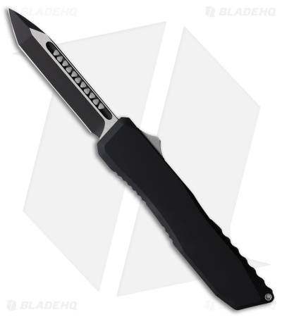 EOS Harpoon Tanto OTF Knife Black Aluminum w/ Gray Clip (3.75" Two-Tone)