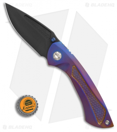 EOS Dorado Frame Lock Knife Purple/Bronze Ti (3.6" Black)