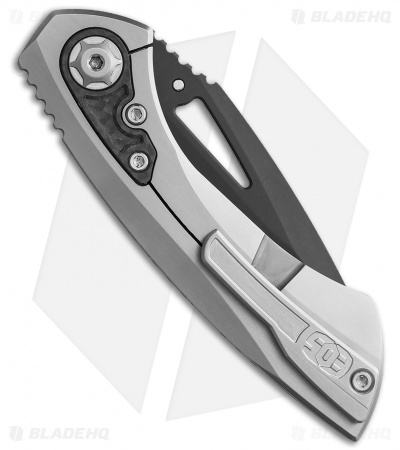 EOS Dorado S Frame Lock Knife Satin Titanium/CF (3" Black DLC) 