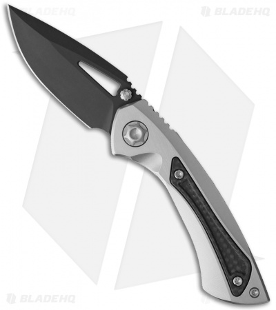 EOS Dorado S Frame Lock Knife Satin Titanium/CF (3" Black DLC) 