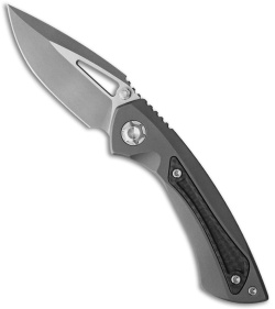 EOS Dorado S Frame Lock Knife Stonewash Titanium/CF (3" Two-Tone) 