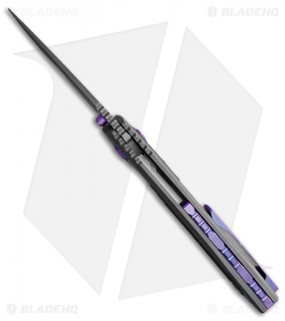 EOS Dorado S Frame Lock Knife Black DLC Ti/CF Purple (3" TT) 