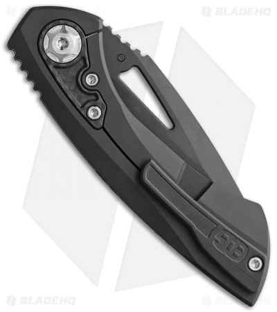 EOS Dorado S Frame Lock Knife Black DLC Titanium/CF (3" Black DLC) 