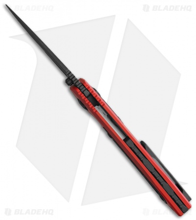 EOS Dorado S Frame Lock Knife Red Titanium/CF (3" Black DLC) 