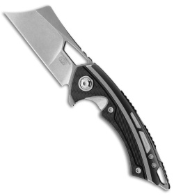 EOS Mini Nautilus Frame Lock Knife Black/Stone Wash Titanium (3.25" SW)