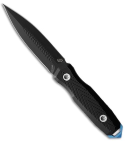 EOS Mini Thresher Fixed Blade Knife Black G-10 Blue Spike (3" Black)