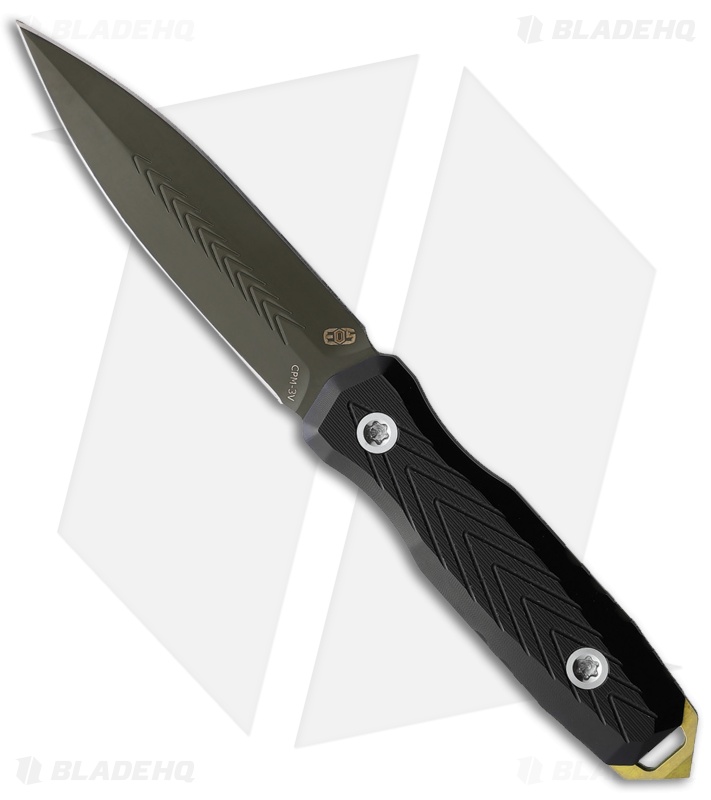 EOS Mini Thresher Fixed Blade Black G-10 Gold Spike (3" ODG)