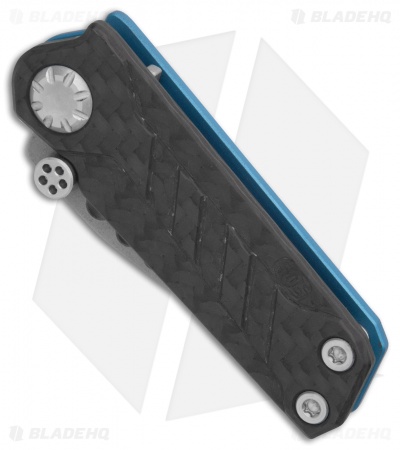 EOS Prawn Friction Folder Knife CF + Blue Aluminum (2.1" Bead Blast)