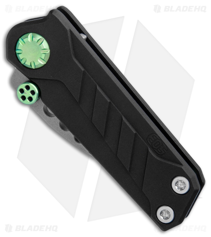 EOS Prawn Tanto Friction Folder Knife Black w/ Green Hardware(2.1" Bead Blast)