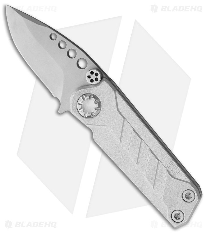 EOS Prawn Friction Folder Knife Raw Titanium (2.1" D2 )