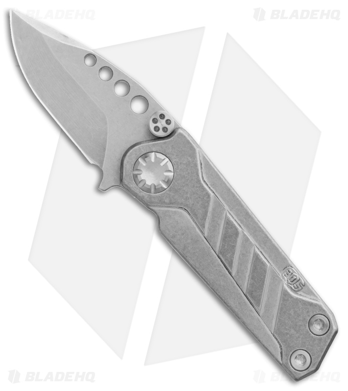 EOS Prawn Friction Folder Knife Titanium (2.1" Stonewash)