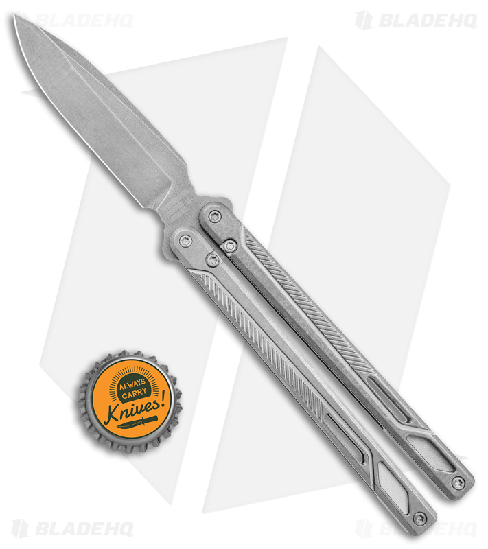 EOS Serpent Balisong Butterfly Knife  Gray Titanium (4" Stonewash)