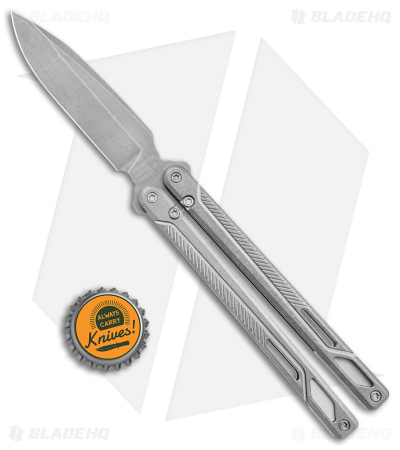 EOS Serpent Balisong Butterfly Knife  Gray Titanium (4" Stonewash)
