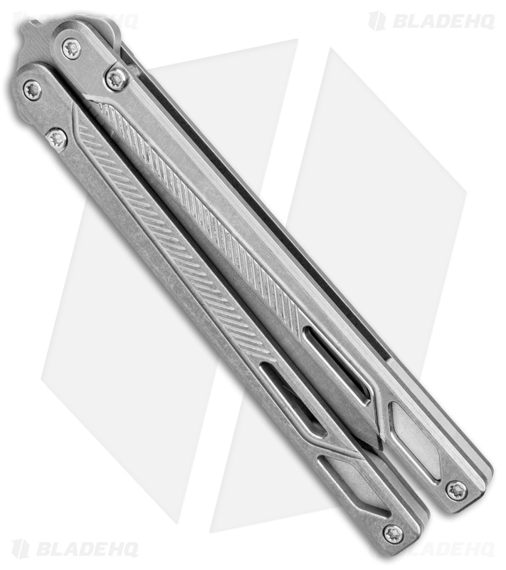 EOS Serpent Balisong Butterfly Knife  Gray Titanium (4" Stonewash)