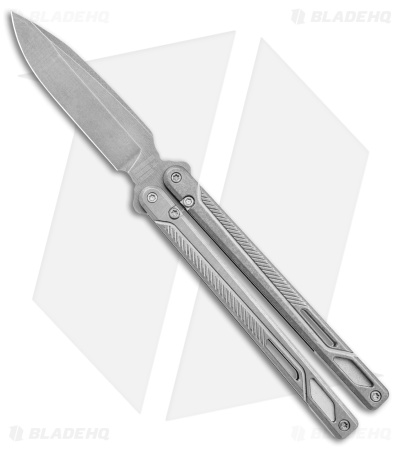 EOS Serpent Balisong Butterfly Knife  Gray Titanium (4" Stonewash)