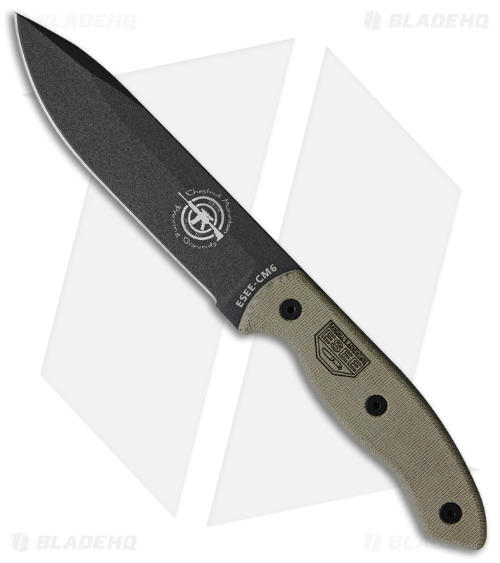ESEE Knives Hoffman ESEE-CM6 Knife Green Micarta (5.875" Black)