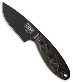ESEE Knives Sencillo MagnaCut Fixed Blade Knife Black/Brown Micarta (3&quot; Black) | 220183