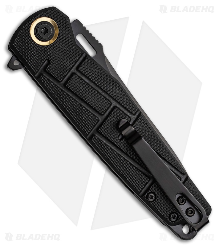Elite Tactical Folder Liner Lock Knife Black Textured G-10 (3.5" Black)