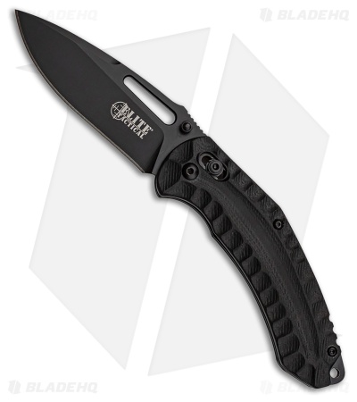 Elite Tactical Pyrodex Rapid Lock Knife Black Textured G-10 (3.5" Satin)