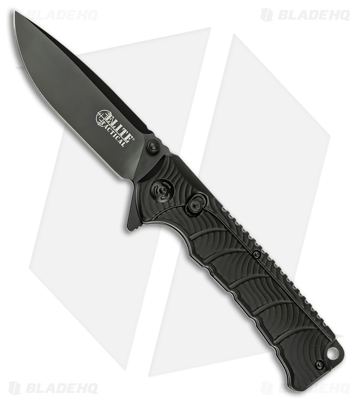 Elite Tactical Backdraft Rapid Lock Knife Black Rubber (3.5" Black)