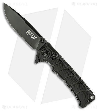 Elite Tactical Backdraft Rapid Lock Knife Black Rubber (3.5" Black)