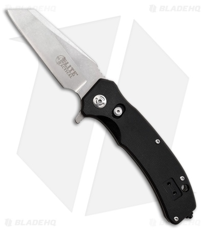Elite Tactical Folder Rapid Lock Knife Black G-10 (3.25" Stonewash)