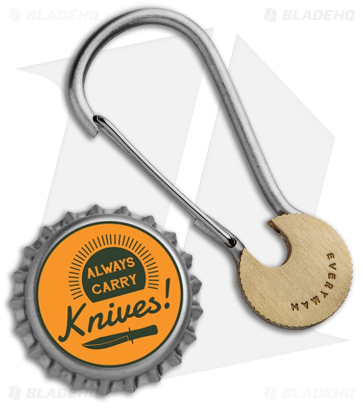 Everyman Cowan Carabiner Keychain - Brass/Stainless Steel