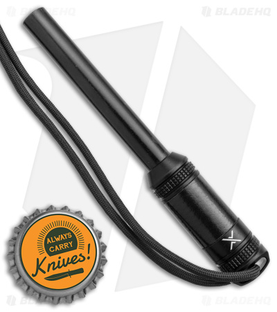 Exotac fireROD XL Fire Starter Ferro Rod w/ Storage Capsule (Black)