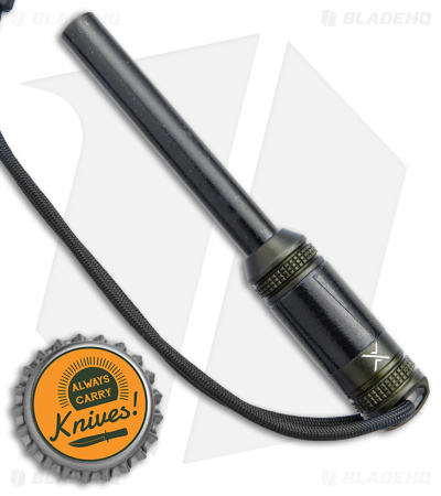 Exotac fireROD XL Fire Starter Ferro Rod w/ Storage Capsule (OD Green)