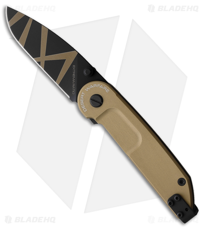 Extrema Ratio BF1 CD Desert Warfare Liner Lock Knife Bronze Alum (2.8" Black)