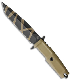 Extrema Ratio Col Moschin Desert Warfare Fixed Blade Knife Tan (6.3" Black/ Tan)