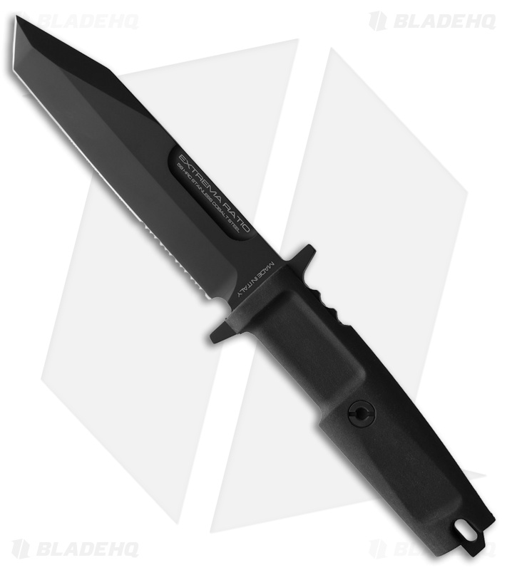 Extrema Ratio Fulcrum S Tactical Fixed Blade Knife Black Forprene (6" Black)