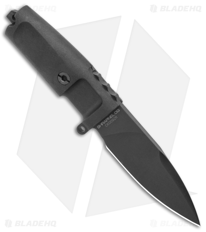 Extrema Ratio Shrapnel Fixed Blade Knife Black Forprene (3.75" Black Testudo) 