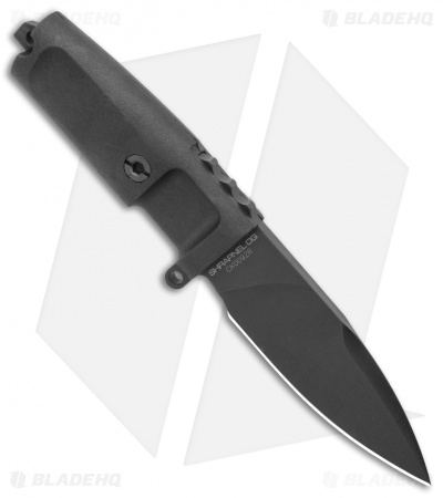 Extrema Ratio Shrapnel Fixed Blade Knife Black Forprene (3.75" Black Testudo) 