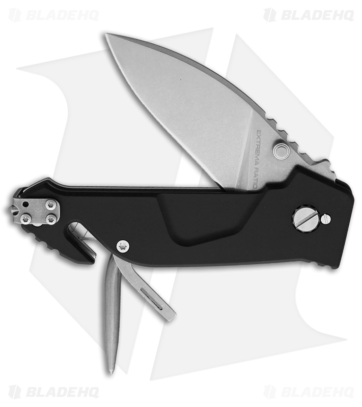 Extrema Ratio T911 Folder Liner Lock Pocket Knife Black Aluminum (3" Stonewash)