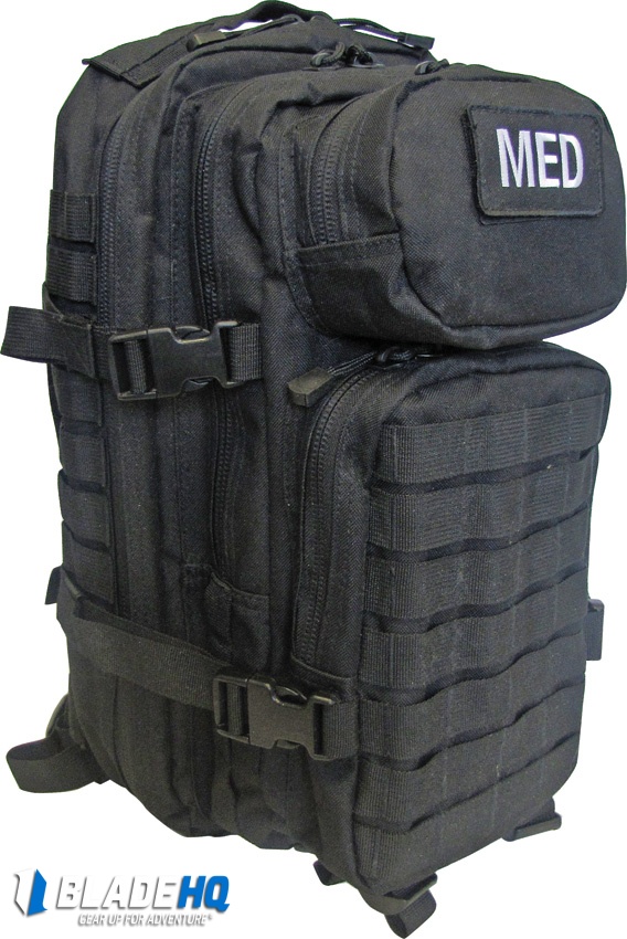 Tactical First Aid/Trauma Kit MOLLE Backpack - Black