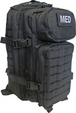 Tactical First Aid/Trauma Kit MOLLE Backpack - Black